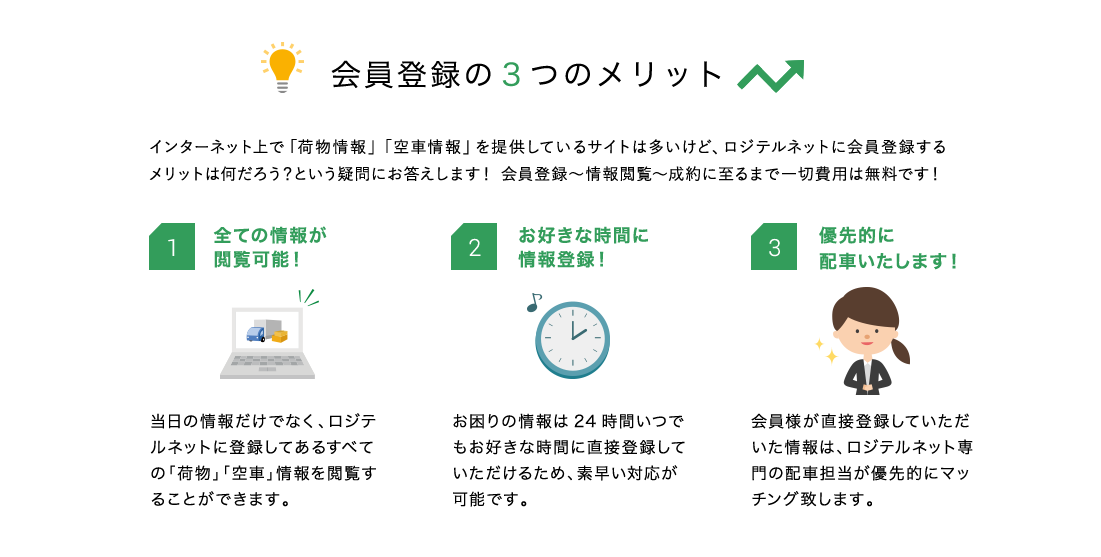 会員登録の３つのメリット